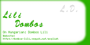 lili dombos business card